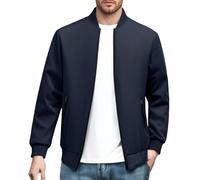 Chaqueta ligera para hombre, chaqueta bomber casual, chaqueta militar cortavientos con bolsillos con cremallera, chaquetas de transición de color sólido, chaqueta clásica de moda, casual, chaqueta