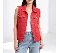 Chaqueta ligera para mujer, a la moda, color sólido, acampanada, bolero frontal abierto para vacaciones, ciclismo, fitness, ropa S-XXXL (rojo S)