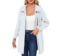 Chaqueta ligera para mujer, chaqueta cortavientos activa para exteriores, con capucha, ligera, talla grande, chaqueta de corte delgado para mujer, 1E-Blanco, M