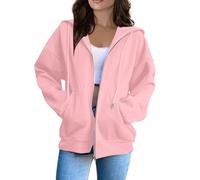 Chaqueta Ligera para Mujer Chic Chaqueta Deportiva Mujer Moda Hoodie Oversize Cuello Redondo Sudadera Sudadera Casual con Capucha Vintage Sweatjacke Jacke Oversize Sportswear Baratas Sweatshirts Y2K
