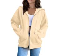 Chaqueta Ligera para Mujer Chic Chaqueta Deportiva Mujer Moda Hoodie Oversize Cuello Redondo Sudadera Sudadera Casual con Capucha Vintage Sweatjacke Jacke Oversize Sportswear Baratas Sweatshirts Y2K