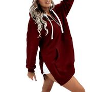 Chaqueta ligera para mujer con capucha ligera sudadera con cremallera para mujer de gran tamaño sudaderas laterales con capucha con capucha y abrigo medio largo abrigos color sólido chaqueta cordón