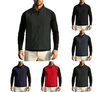 Chaqueta ligera sin mangas para hombre, ropa de abrigo para hombre | Chaleco Softshell con bolsillos, color liso, cálido, resistente al viento, sin mangas, de forro polar