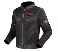 LS2 Garda Air Chaqueta Textil Moto, negro-rojo, tamaño M para Hombres