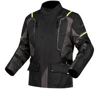 LS2 Narvik Chaqueta textil de moto impermeable, negro-gris-amarillo, tamaño S para Hombres