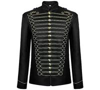 Chaqueta Medieval Hombre - Chaqueta GóTica Hombre De Tamborilero Steampunk Estilo Victoriano con Bordados Metálicos Chaqueta De Montar Chaquetón para Festivales Bandas De Música