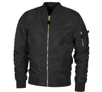 Chaqueta MFH US Airforce MA1 Hombre Urbano Casual Cálido Cortavientos Negro