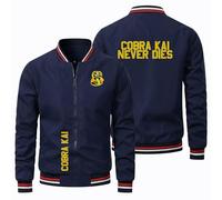 Chaqueta Militar Hombre Cob.ra kai, Prendas de Vestir de Manga Larga con Cremallera, Cómoda Chaqueta Top, BéIsbol(Navy,XXL)