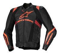 Chaqueta Moto ALPINESTARS en la Piel Misil V3 Ignición - Negro/Rojo Fluo/ Rojo