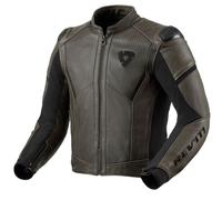 Revit Parallax Chaqueta de cuero para moto, negro-verde, tamaño 58 para Hombres
