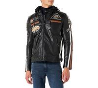 Chaqueta Moto Hombre en Cuero Urban Leather '58 GENTS' | Chaqueta Cuero Hombre | Cazadora de Moto de Piel de Cordero | Armadura Removible para Espalda, Hombros y Codos Aprobada por la CE