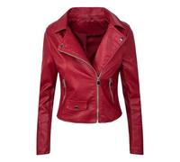 Chaqueta Moto Mujer Chaqueta Piel Mujer De Vestir Primavera Bomber Beige Jacket Women Cuero Roupas Femininas Polipiel Leather Corta Ropa Metalizada Calentada Doble Faz 4Xl Cazadora Fiesta Chaquetas
