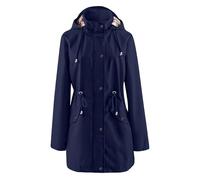 Chaqueta Mujer Deportiva Cortavientos Mujer Running Casual Ultralight con Cremallera Mangas Largas Chubasquero Modes Fitness con Bolsillo Raincoat Día De Acción De Gracias Marina de Guerra S