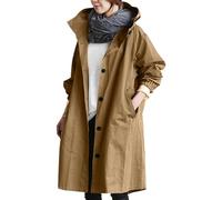 Chaqueta Mujer Impermeable Cortavientos Gabardina Chaquetas de Lluvia con Capucha Portable Ligera Casual Abrigos Talla Grande Deportivos Exteriores Cazadoras transición Rompevientos barato 2025