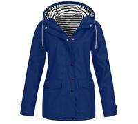 Chaqueta Mujer Impermeable Verano Plegable con Capucha, Chubasquero Ligero Cortavientos Talla Grande para Viaje Moto Chaquetas Running Entretiempo Primavera