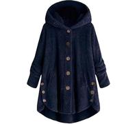 Chaqueta Mujer Invierno Cárdigan con Capucha de Fleece Polar Bata Manta Térmica Tallas Grandes Parka y Hoodie Elegante(C,3X-Large)