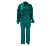 Chaqueta Mujer Invierno Chaqueta informal con sudadera de cuello y pantalón recto para estilo moderno cómodo (Dark Green, L)