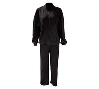 Chaqueta Mujer Invierno Chaqueta informal con sudadera de cuello y pantalón recto para estilo moderno cómodo (Black, M)