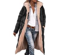 Chaqueta Mujer Invierno Color Liso con Capucha - Chaqueta Termica Mujer De Cremallera Classic Termica Slim Fit Parkas Suave Chic Abrigos con Bolsillo Negro 3XL