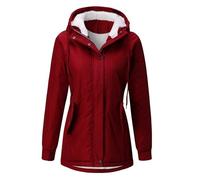 Chaqueta Mujer Invierno Color Liso con Capucha Manga Larga - Plumifero Ultraligero Mujer Cremallera Slim Fit Funcional Termica Elegante Cazadoras Moda Running Plumiferos Vino L