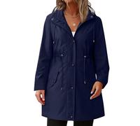 Chaqueta Mujer Invierno Lluvia Abrigos Gabardinas Impermeable Abrigo Talla Grande Roupas Running Gabardina Chaquetas Chubasquero Parka Lana Biker Azul Marino M