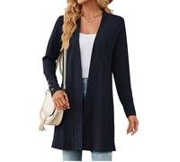 Chaqueta Mujer Jersey Mujer Invierno Cardigans Fino Largo Tops for Women Trendy Cardigan Cálido Halloween Chaqueta De Punto Invierno Womens Tops Jersey Casual Frente Abierto Marina de Guerra XXL