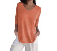 Chaqueta Mujer Ofertas Jingmcdy Tops De Manga Corta con Cuello En V Camisa De Punto Blusa Suelta Camiseta De Moda Casual De Verano para Mujer Tops De Manga Corta para Mu Ideas De Regalos para Mujer