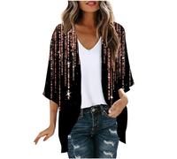 Chaqueta Mujer Primavera,Informal Manga Larga Chaqueta Mujer Chaqueta de Punto para Mujer Fashion Delgado y Ligero Cardigan Mujer para Verano en Degradado de Color