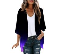 Chaqueta Mujer Primavera,Informal Manga Larga Chaqueta Mujer Chaqueta de Punto para Mujer Fashion Delgado y Ligero Cardigan Mujer para Verano en Degradado de Color