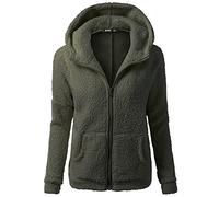 Chaqueta Mujeres de Invierno de Lana Cálida Cremallera Abrigo con Capucha Casual Suéter Abrigo de Algodón Outwear Hoodie riou
