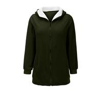 Chaqueta mullida para mujer, abrigo de forro polar para mujer, abrigo de gran tamaño, con cremallera, casual, longitud media, ropa exterior para entrenamiento y vida diaria, JN, S