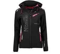 Chaqueta multifunción softshell impermeable para mujer de Geographical Norway Color negro y rosa. XXL
