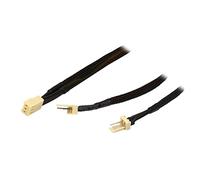 Chaqueta Negra de la Red Manga 12 Pulgadas 1 a 2 Molex Tx3 3 Caja Clavijas enfriamiento del Ventilador salpicador hub Cable, ATX PSU 12V / 5V