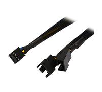 Chaqueta Negra de la Red Manga 12 Pulgadas 1 a 2 Placa Base 4 Clavijas Molex UPC Caso Pin Pwm Cable del Adaptador alimentación hub Ventilador refrigeración