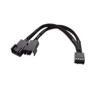 Chaqueta Neta Negra de Manga 6 Pulgadas 1 a 2 Placa Base 4 Clavijas Molex UPC Caso Pin Pwm Cable del Adaptador alimentación hub Ventilador refrigeración(30cm,PWM 4pin 1X2)