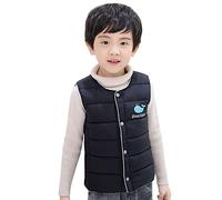 Chaqueta Niño - S Bebé S Niñas Lindos Animales De Dibujos Animados Sin Mangas Invierno Abrigos Sólidos Chaleco Prendas De Vestir Exteriores Trajes Ropa (Black 10-13 Years)