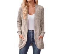 Chaqueta Otoño Mujer Chaqueta De Mujer Mangas Largas Ancho Cardigan Verano Rebeca Casual Talla Grande Basicas Lana Encaje Ropa 2#Caqui XL