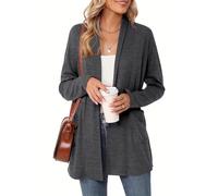 Chaqueta Otoño Mujer Moda Mujer Otoño 2025 Ligero Basicas Cardigan Verano Rebeca Calada Talla Grande Encaje Lana Ancho Ropa 2#Gris Oscuro XL