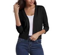 Chaqueta Otoño Mujer Moda Mujer Otoño 2025 Ligero Casual Cardigan Verano Rebeca Invierno Mangas Largas Encaje Corta Basicas Ropa 12#Negro XL