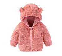 Chaqueta Para Bebé ReciéN Nacido Con Orejas De Oso Con Capucha Abrigo De Invierno Con Cremallera Forro Polar CáLido Chaqueta Acolchada De Invierno Para NiñOs