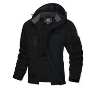 Chaqueta para hombre 2025 para hombre, chaqueta de escalada cálida a juego, con capucha, bolsillos resistentes al viento, multifuncional, para parejas, informales, grandes y altos, Negro, 6XL