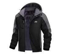 Chaqueta para hombre 2025 para hombre, chaqueta de escalada cálida a juego, con capucha, bolsillos resistentes al viento, multifuncional, para parejas, 2XL, chaquetas para hombre, Negro, XXL