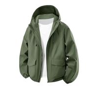 Chaqueta para hombre 2026 a prueba de viento ligera con capucha desmontable senderismo alpinismo al aire libre (negro, XL), verde, M