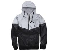 Chaqueta para hombre brillante en la oscuridad, resistente al viento, parte superior reflectante para aventuras con alta visibilidad en la noche, protección contra ráfagas de viento y material