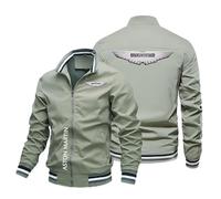 Chaqueta para Hombre Diseño Clásico A.s.t.o.n M.a.r.ti.n, Traje de Vuelo Ligero con Cremallera, Cómoda Cálido Cardigan Tops, Caballero(Green,L)