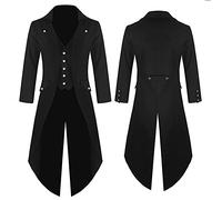 Chaqueta para hombre, estilo steampunk, gótico, con estampado de botones medievales, vintage, uniforme, esmoquin, vestido victoriano, disfraz para hombre Chaqueta para hombre victoriano, cosplay