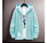 Chaqueta para Hombre, Ice Silk Ultra Thin Colorful Gradient Coat, Chaqueta ligera de verano para uso casual (4XL Azul)