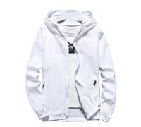 Chaqueta para hombre, ligera, transpirable, para exteriores, para hombres y mujeres, parejas, forro polar con cremallera completa para hombre, blanco, 7XL