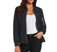 Chaqueta para mujer Chic Y Elegant - Blusa para mujer, algodón, cuello redondo, manga larga, Tops casuales, Outwear Otoño, abrigo al aire libre, abrigo de color puro Tops Relaxed Outwear con