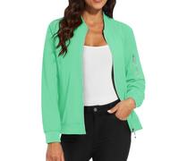 Chaqueta para mujer Chic Y Elegant - Blusa para mujer, algodón, cuello redondo, manga larga, Tops casuales, Outwear Otoño, abrigo al aire libre, abrigo de color puro Tops Relaxed Outwear con